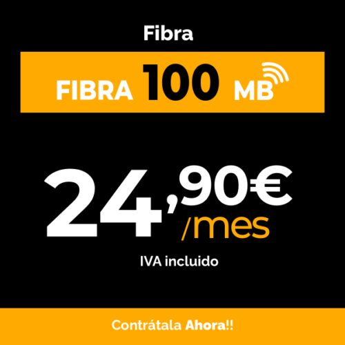 fibra 100 megas por 24,90 euros mes